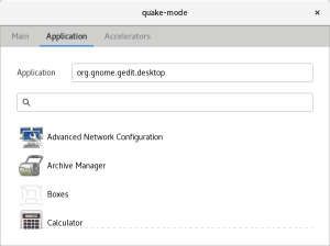 Screenshot of the Quake-Mode extension config dialog.